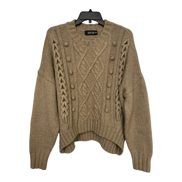 Fab’rik Cropped, Oversized cable knit sweater size S/M - Picture 1 of 11